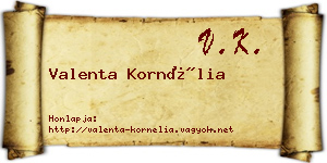 Valenta Kornélia névjegykártya